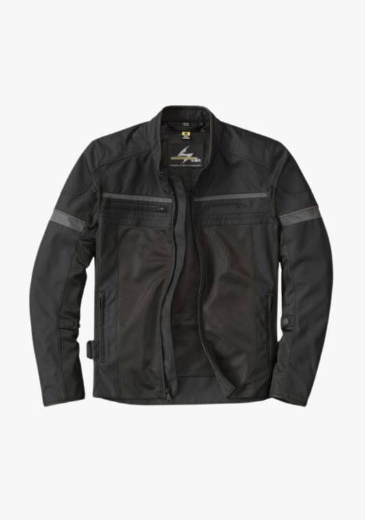 Softshell Cordura Armored Motorcycle Mesh Hoodie w/t CE Level 1 armor - Black WCL Helmet