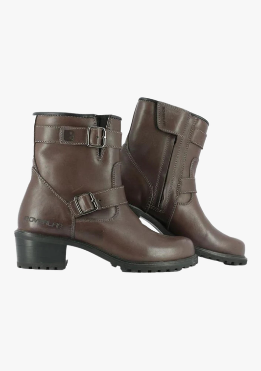 WCL Womens Motorcycle Riding Boots - Short Brown Biker Boots