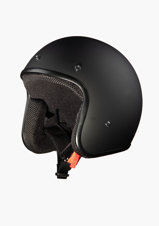 WCL Classic 3/4 Style Motorcycle Helmet Matte Black