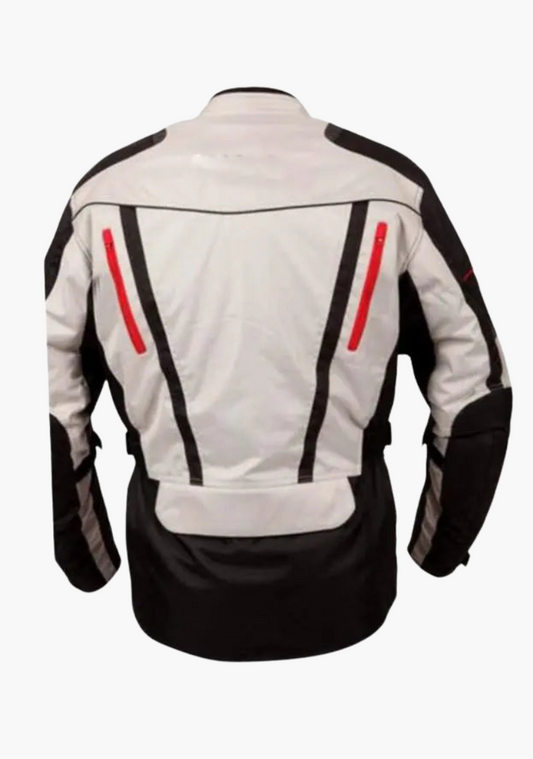 Mens White Textile Armored Jacket