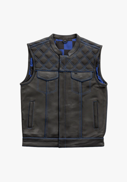 WCL Leather Club Vest w/t Blue Lace