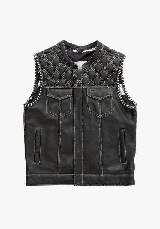 WCL Leather Club Vest w/t White Lace