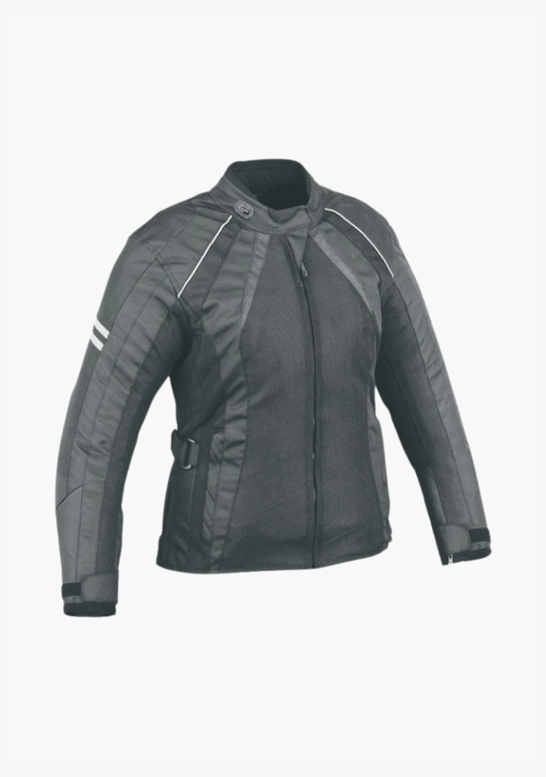 WCL Black Ladies Waterproof Motorcycle Textile Jacket w/t Zip Out Liner