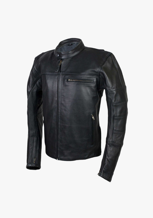 WCL MEN'S LEATHER VENTED Racer JACKET WITH PERFORATED ARM & SHOULDER