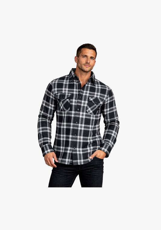 WCL Flannel Kevlar Black 9 Moto Shirt