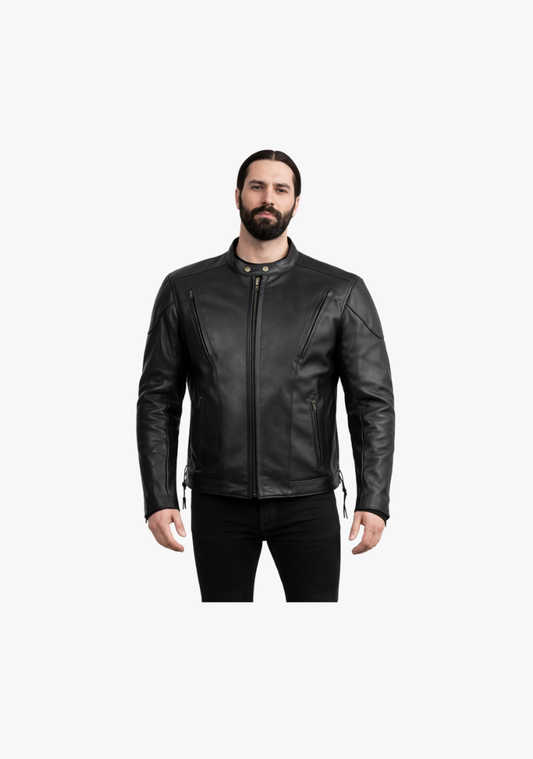 WCL Cowhide Leather Classic Vented Racer Jacket