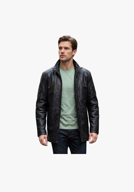 Long Coat Straight Fashion Leather Jacket