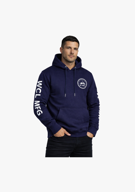 WCL Armoured Kevlar Lined Motorcycle Riding Hoodie w/t CE Level 1 Armor - Navy Blue