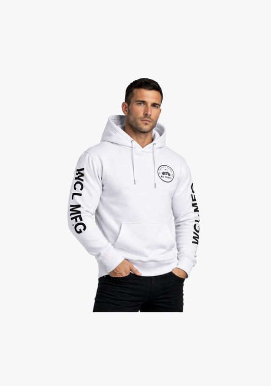 WCL Armoured Kevlar Lined Motorcycle Riding Hoodie - White