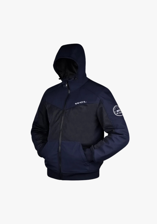 Softshell Cordura Armored Motorcycle Mesh Hoodie w/t CE Level 1 armor - Blue