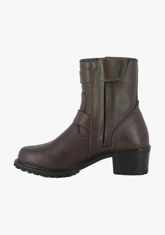 WCL Womens Motorcycle Riding Boots - Short Brown Biker Boots