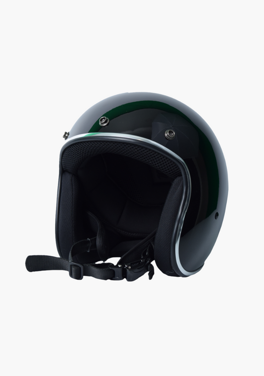 WCL Classic Style 3/4 Motorcycle Racing Helmet Gloss Black