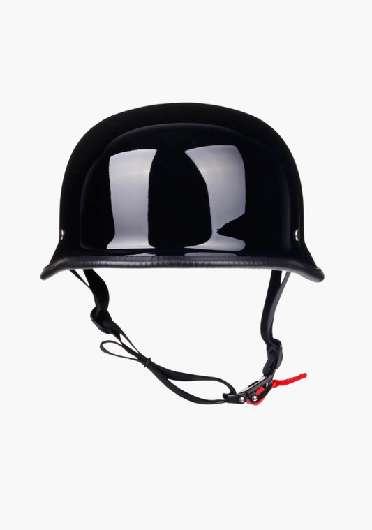 WCL Lightest and Smallest DOT German Motorcycle Half Helmet - Gloss Black