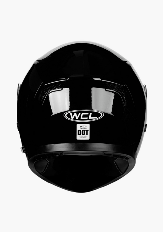 WCL Raider Full Face Motorcycle Helmet - Drop Down Tinted Visor, Quick Release Buckle, DOT Approved - Gloss Black