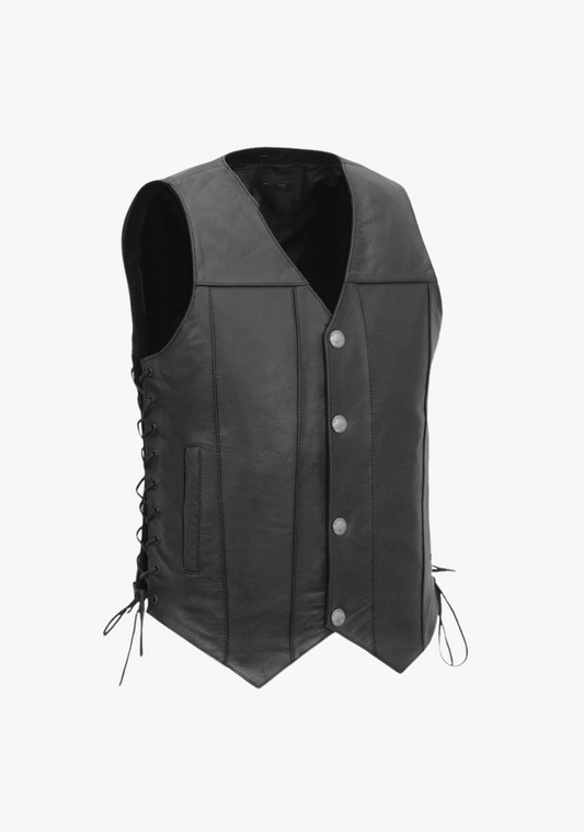 WCL Buffalo Snaped Western Style Motorcycle Leather Bar Vest