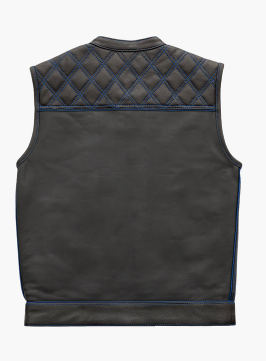 WCL Leather Club Vest w/t Blue Lace