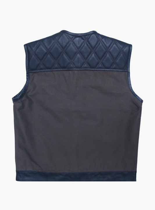 WCL Hybrid Canvas Leather Club Vest w/t Military Dark Brown Canvas