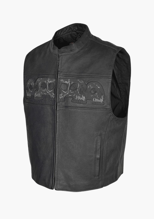 Club Style Vest with Skulls