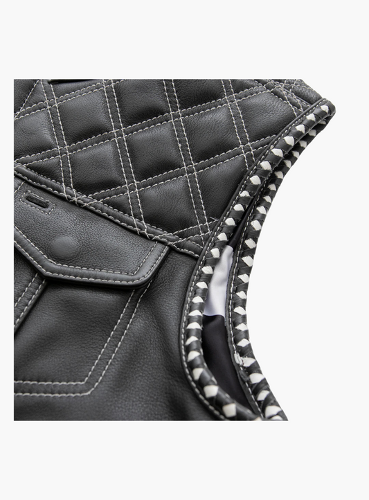WCL Leather Club Vest w/t White Lace