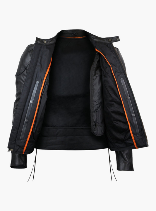 WCL Cowhide Leather Classic Vented Racer Jacket