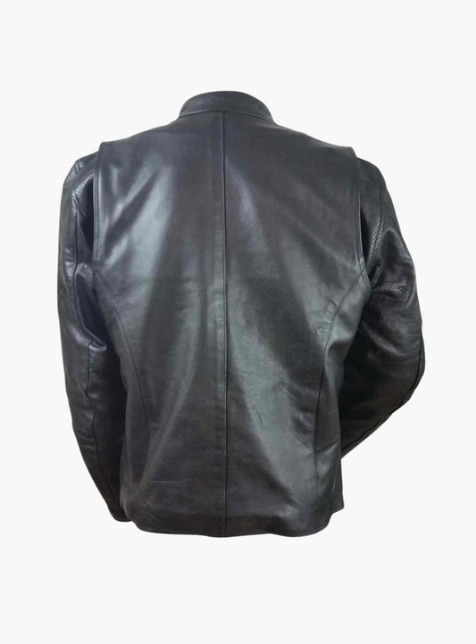 WCL MEN'S LEATHER VENTED Racer JACKET WITH PERFORATED ARM & SHOULDER