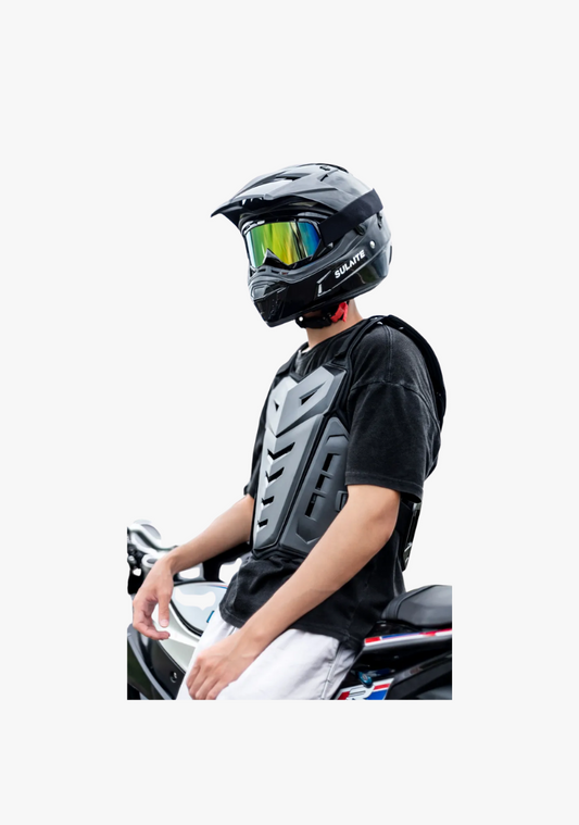 WCL Motorcycle Armor Vest Back Protector Motorcycle Riding Chest Armor - Black
