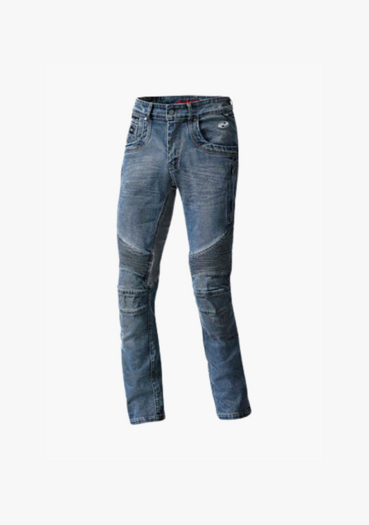 WCL Motorcycle Refinforced Kevlar Riding Jeans - Light Blue WCL Helmet