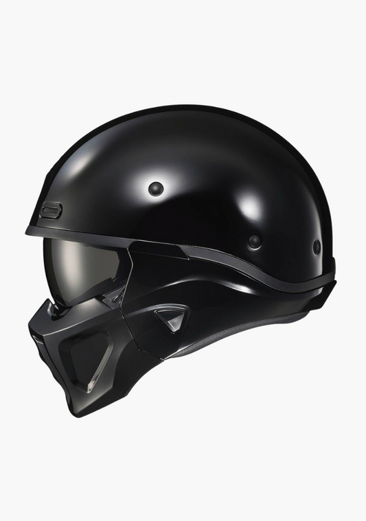 WCL 2 in 1 Striker Helmet with Removable Mask - Drop Down Tinted Visor, Quick Release Buckle, DOT Approved - Glossblack