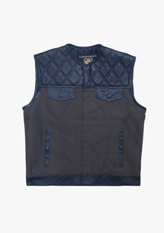 WCL Hybrid Canvas Leather Club Vest w/t Military Dark Brown Canvas