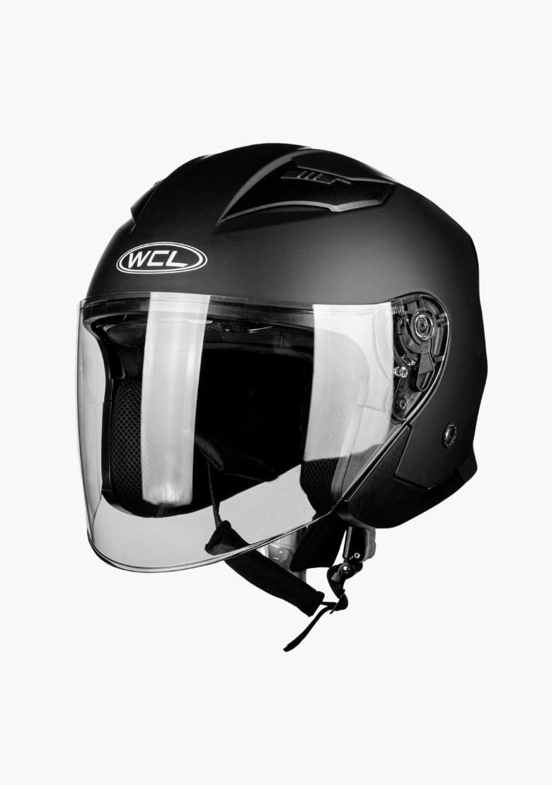 WCL 3/4 W/ Dual Flip Down Faceshields Motorcycle Helmet & Scooter Helmet Matt Black WCL 3/4 W/ Dual Flip Down Faceshields Motorcycle Helmet & Scooter Helmet Matt Black