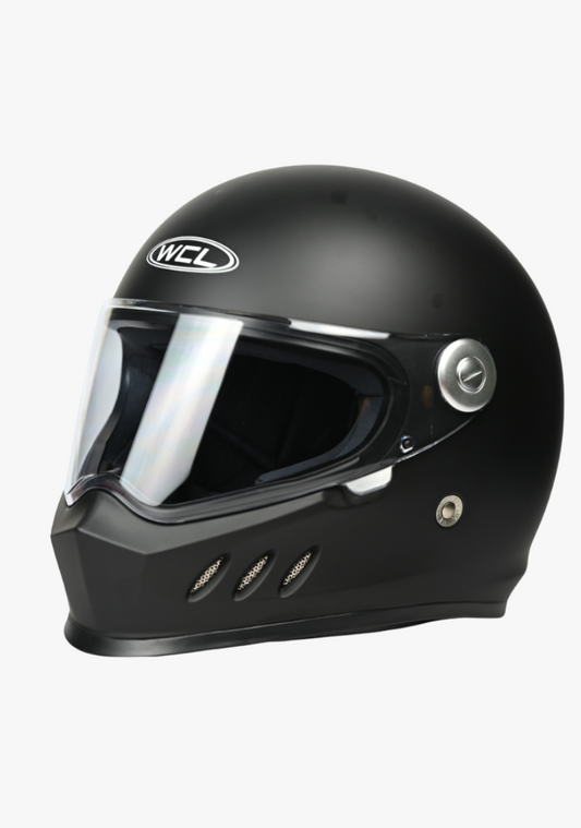 WCL 788 Full Face Motorcycle Helmet - Quick Release Buckle, DOT Approved - Mattblack