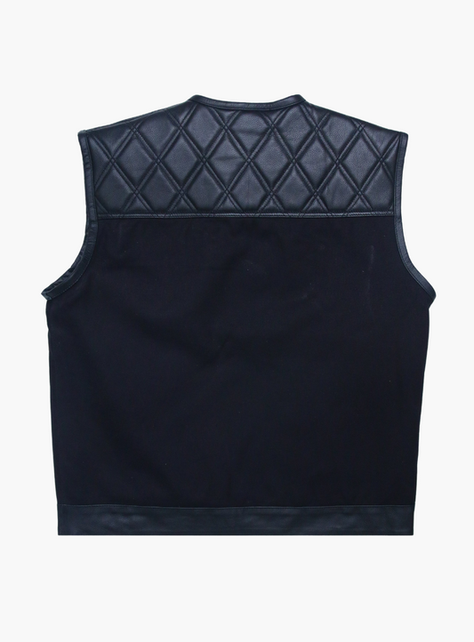 WCL Hybrid Canvas Leather Club Vest w/t Black Quilted Leather