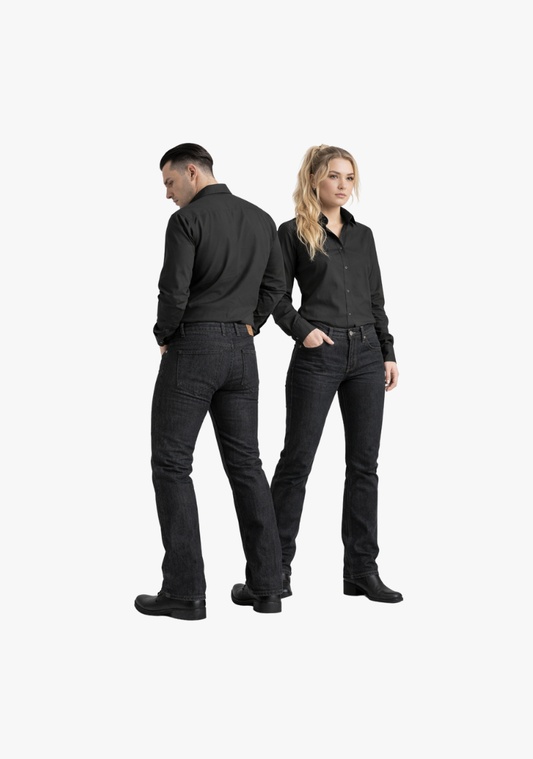 WCL Motorcycle Refinforced Kevlar Riding Jeans - Black