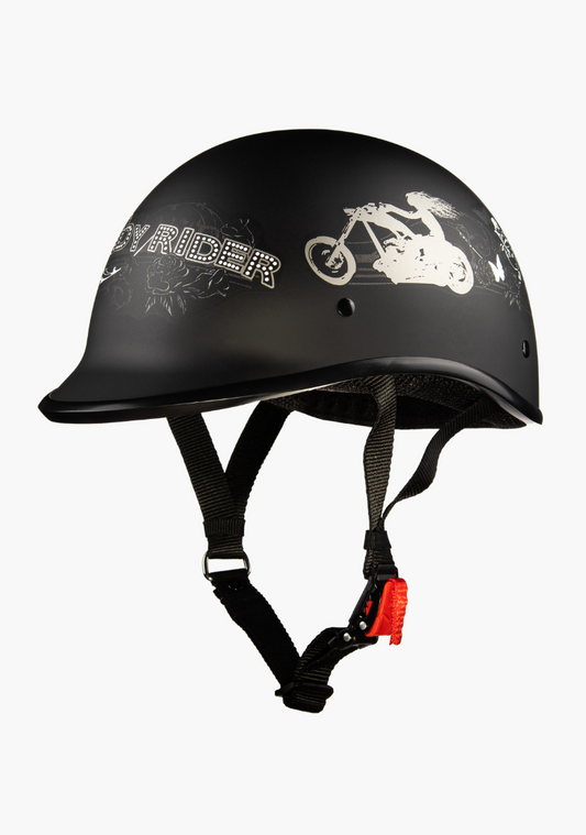 WCL Lightest and Smallest Twister Style Polo Motorcycle Half Helmet - Lady Rider