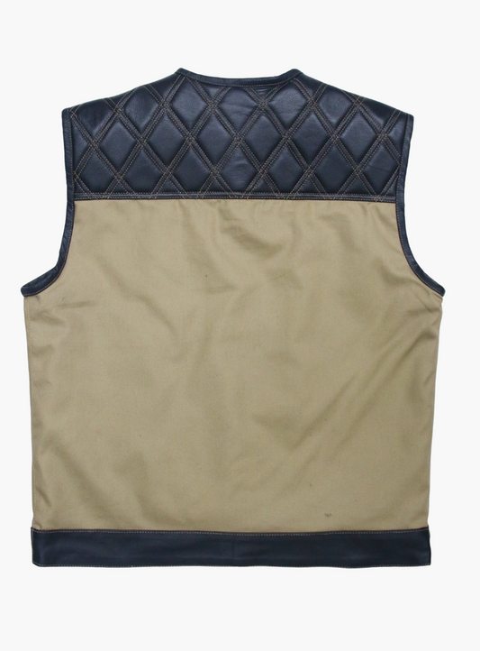WCL Hybrid Canvas Leather Club Vest w/t Beige Canvas
