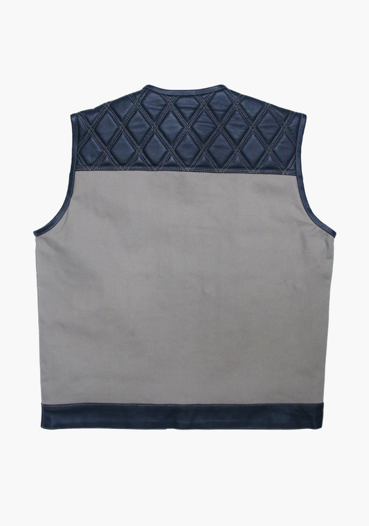 WCL Hybrid Canvas Leather Club Vest w/t White Canvas