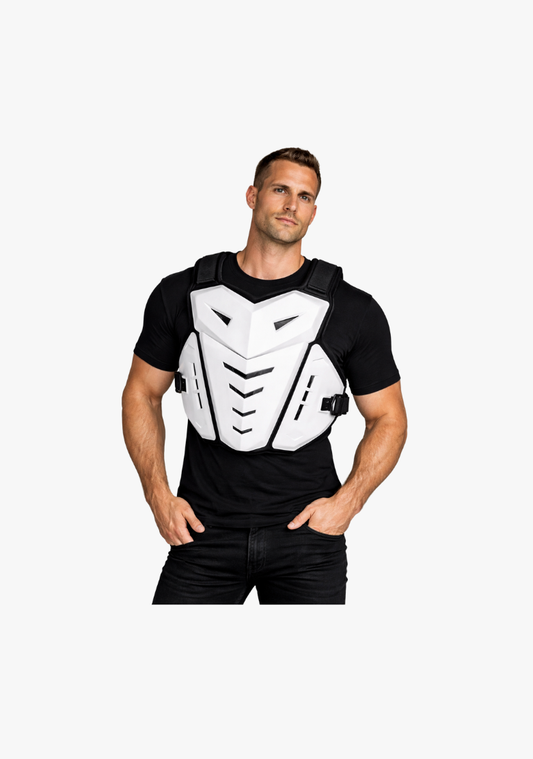 WCL Motorcycle Armor Vest Back Protector Motorcycle Riding Chest Armor - White