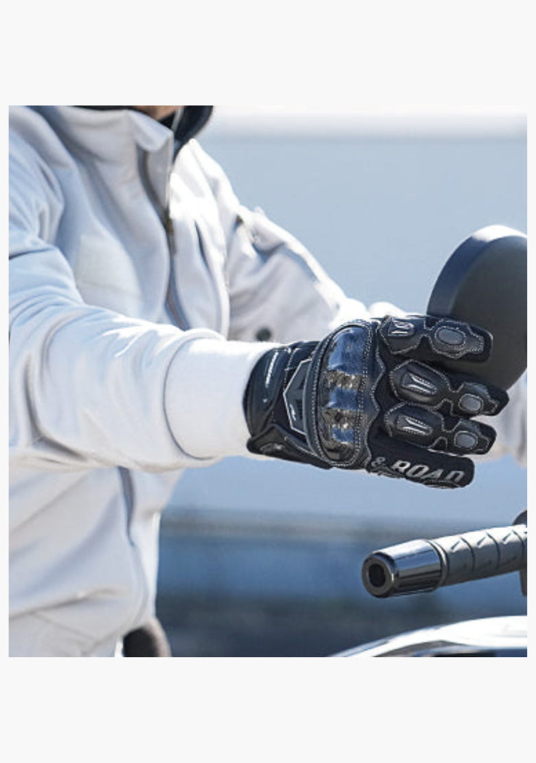 WCL Blaster Leather Motorcycle Armoured Gloves Black