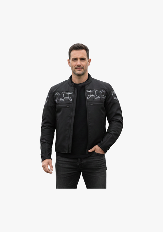 WCL Reflective Skull Textile Motorcycle Jacket