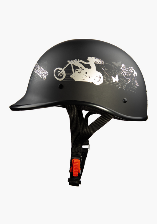 WCL Lightest and Smallest Twister Style Polo Motorcycle Half Helmet - Lady Rider