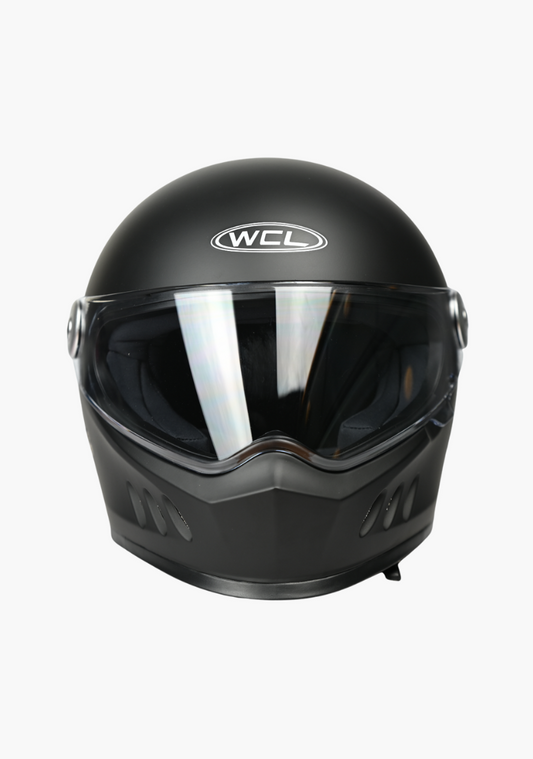 WCL 788 Full Face Motorcycle Helmet - Quick Release Buckle, DOT Approved - Mattblack