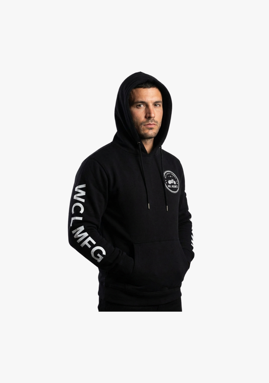 WCL Armoured Kevlar Lined Motorcycle Riding Hoodie w/t CE Level 1 Armor - Black