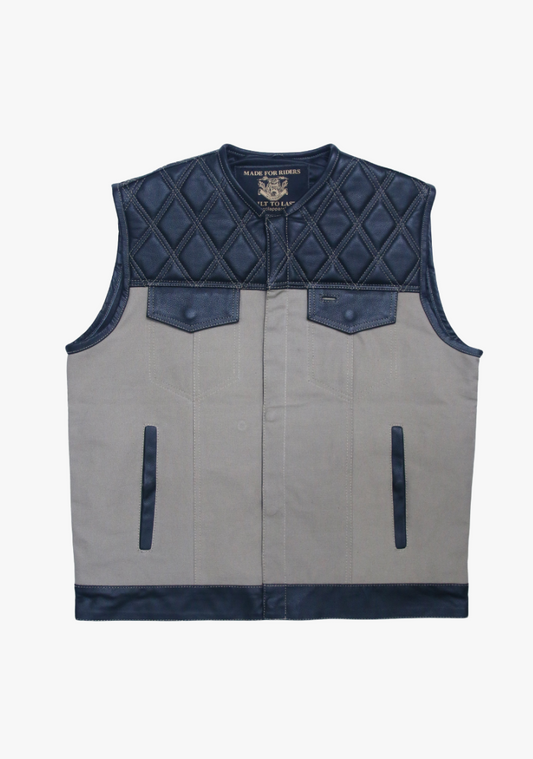 WCL Hybrid Canvas Leather Club Vest w/t White Canvas
