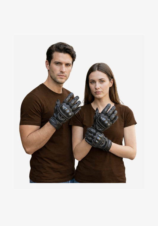 WCL Blaster Leather Motorcycle Armoured Gloves Black