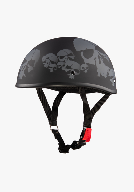 WCL Lightest and Smallest AS/NZ Beanie Motorcycle Half Helmet - Skull