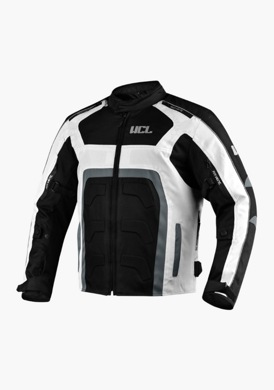WCL Conqueror Armoured Motorcycle Textile Jacket - White