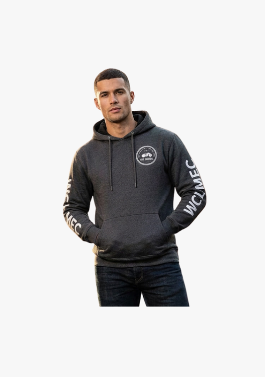 WCL Armoured Kevlar Lined Motorcycle Riding Hoodie w/t CE Level 1 Armor - Charcoal Gray