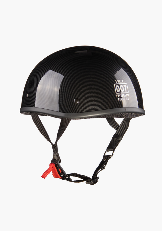 WCL Lightest and Smallest DOT Beanie Motorcycle Half Helmet - Carbon Fibre