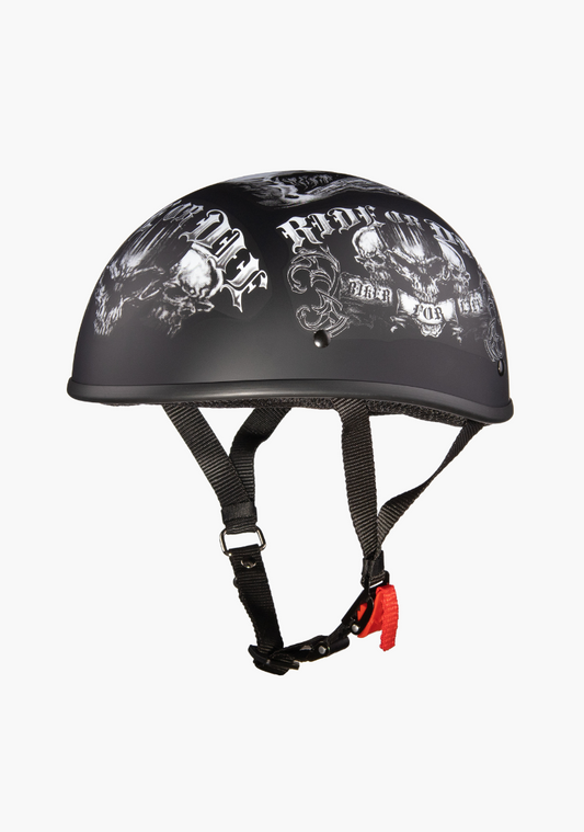 WCL Lightest and Smallest Beanie Motorcycle Half Helmet - Ride or Die