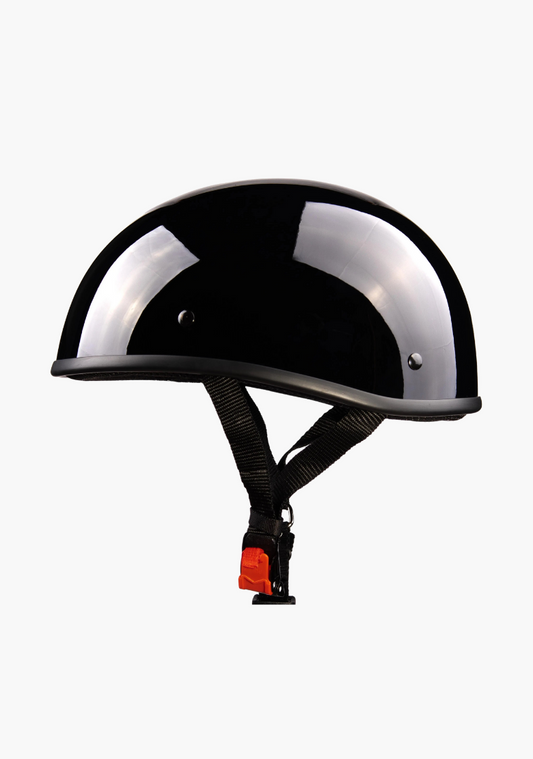 WCL Lightest and Smallest AS/NZ Beanie Motorcycle Half Helmet - Gloss Black